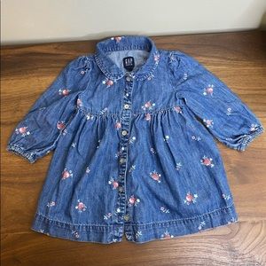 Baby Gap Girl Dress Blue Floral